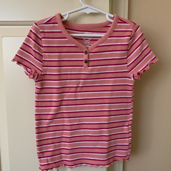 2 Wonder Nation Lettuce Edge 2 Button Tops Size Medium 7/8 - Picture 4 of 8